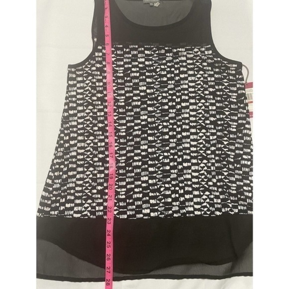 Vince Camuto Tropical‎ Rain Black White Blouse Size XS - Picture 6 of 6